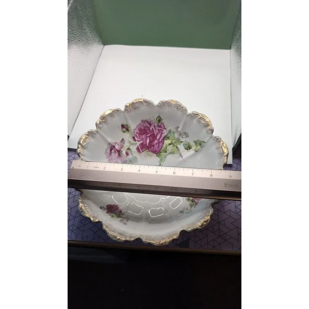 Antique Wheelock Germany Floral Porcelain Bowl